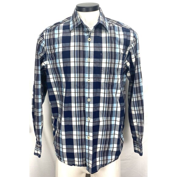 Tommy Bahama Jeans Shirt Men Medium Long Sleeve Plaid 'Life is one long weekend' - Picture 1 of 12